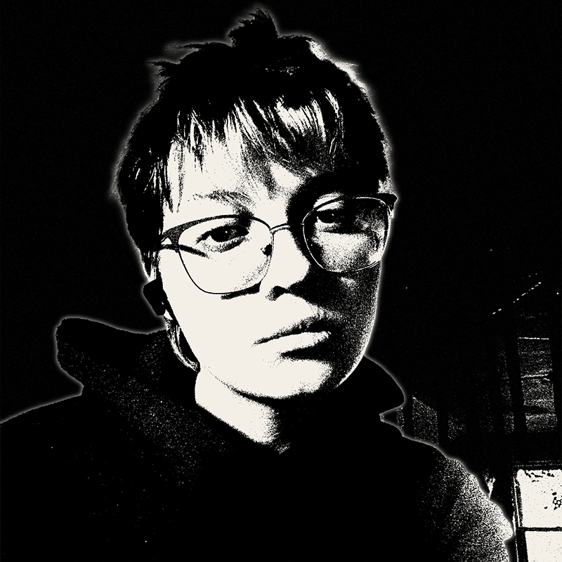 Black and white threshold picture of Lilith