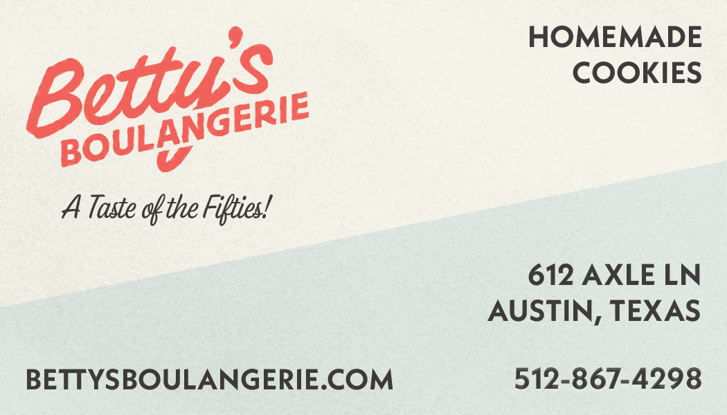 Betty’s Boulangerie Business Card (Front)