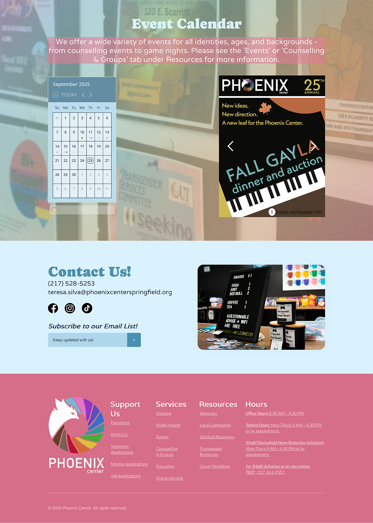 Phoenix Center Home Page Part 2