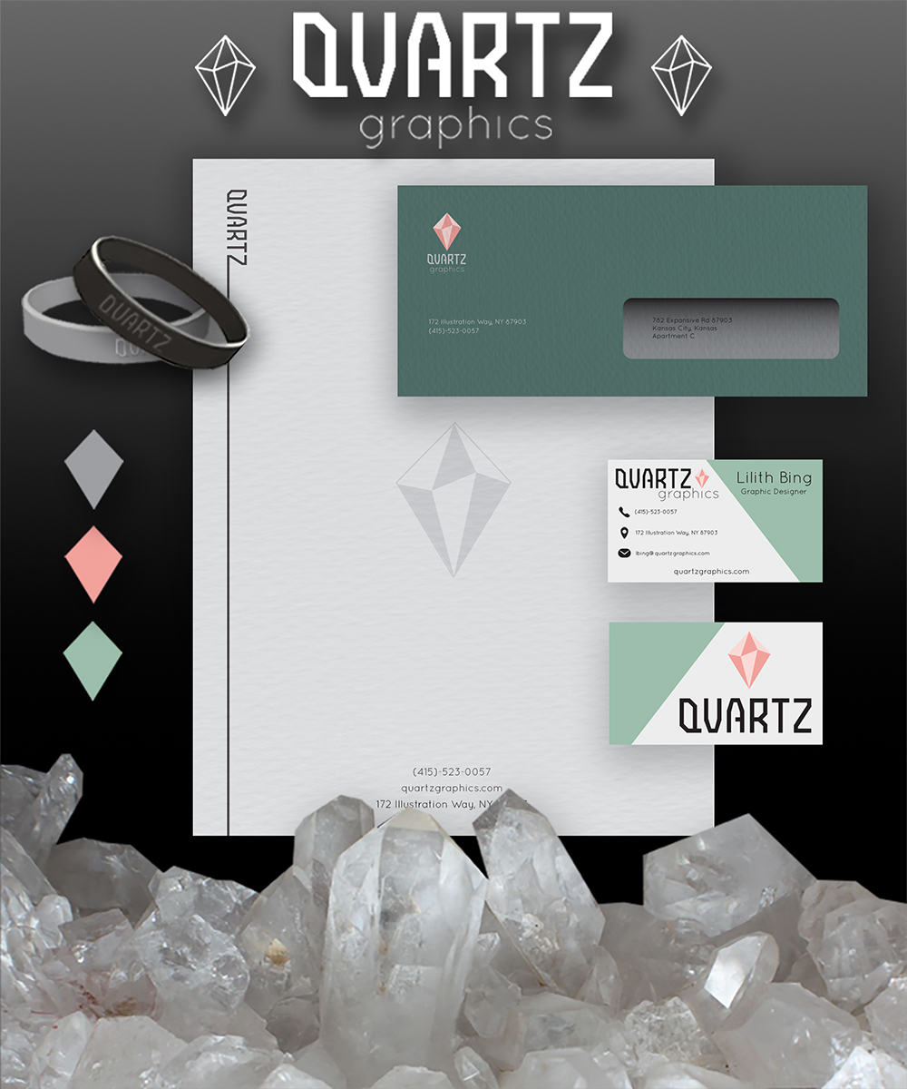 Branding overview for Quartz, a concept design agency.